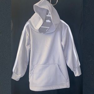 💞 New Little Boys Size 4 Grey Hoodie With White Stripes